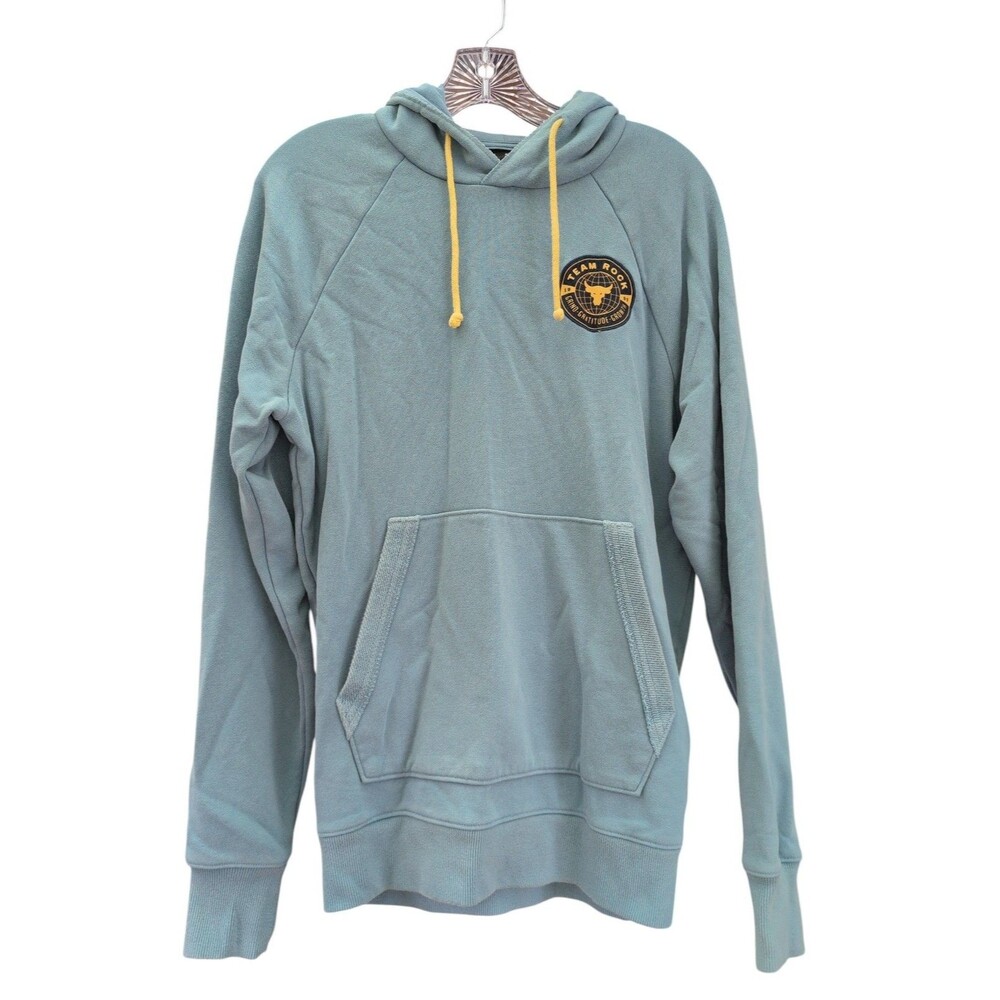 Under Armour Project Rock Team Rock Hoodie Mens S Blue Pullover Sweatshirt